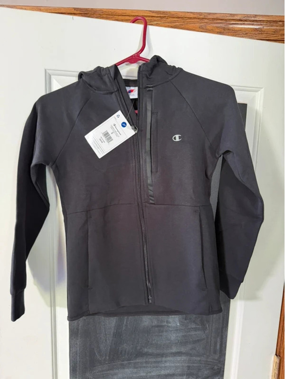 Champion Double Knit Full Zip Hoodie Black Women’s Small S NWT